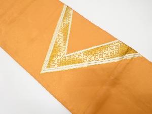 金通し　金彩　幾何学に七宝模様刺繍名古屋帯